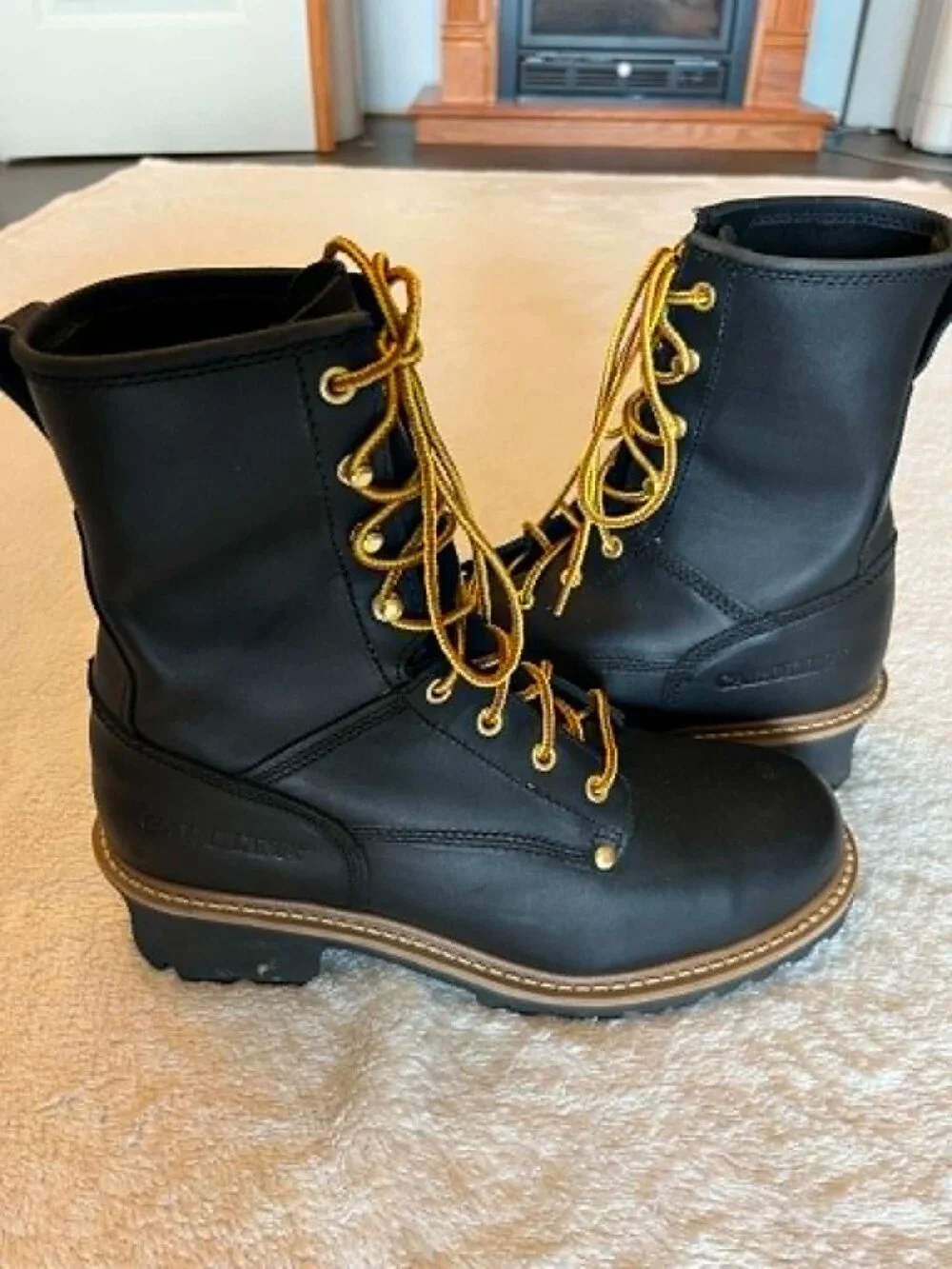 Carolina CA1825 Men's Logger Boots Black Leather EH SR ASTM size 11.5 2E